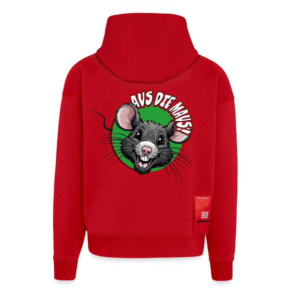 Heavyweight Oversized Organic Hoodie mit AUS DIE MAUS PRINT - Rot