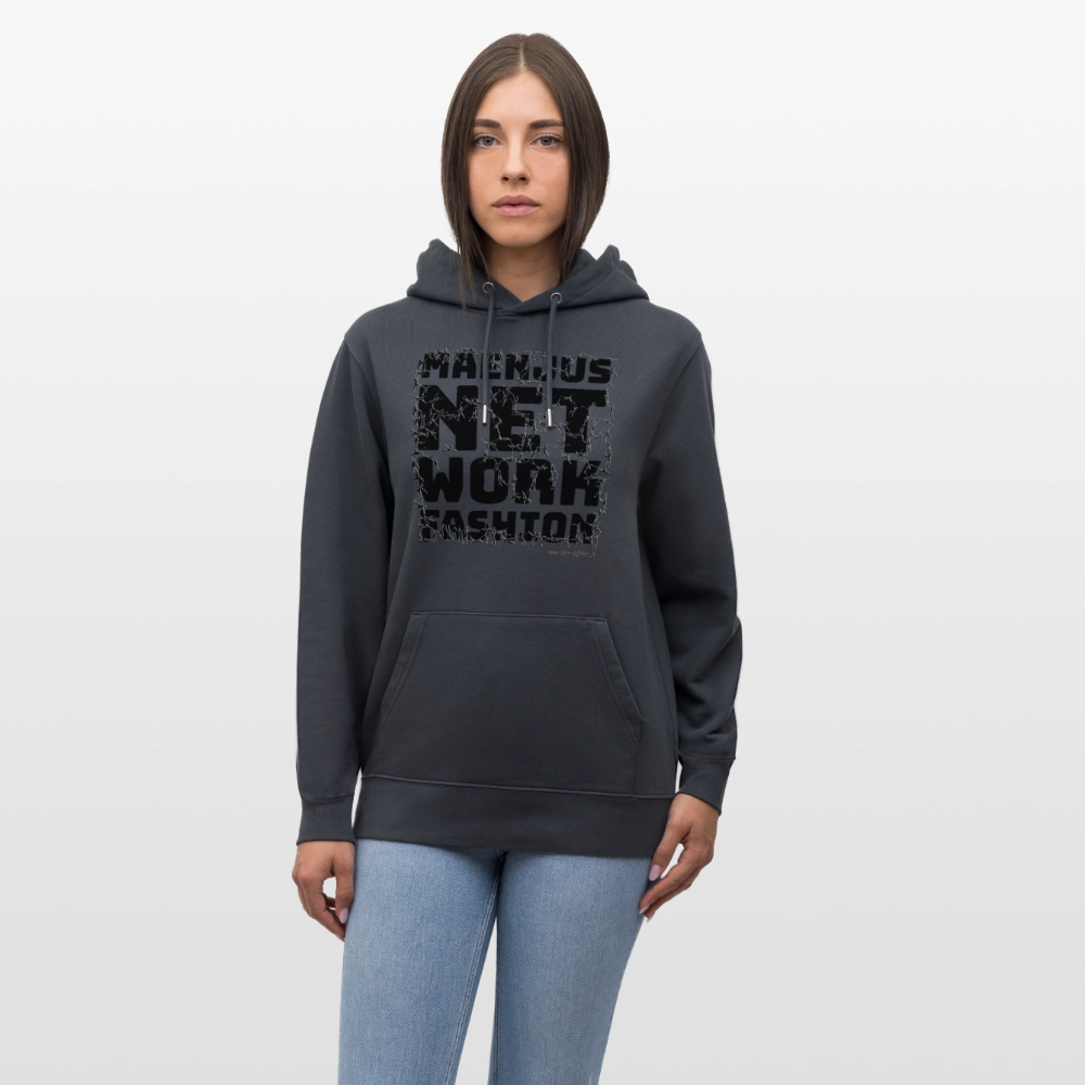 Unisex Bio-Hoodie mit MAENJUS NETWORK FASHION PRINT - Indigoblau