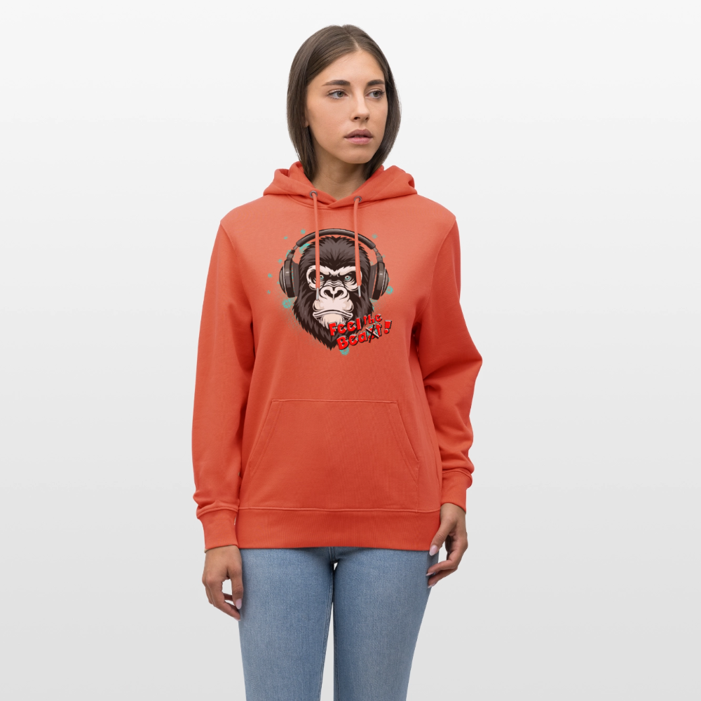 Unisex Hoodie mit FEEL THE BEA(S)T PRINT - Hellrot