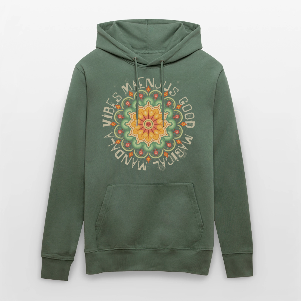 Unisex Bio-Hoodie mit MANDALA VIBES PRINT - Tanngrün