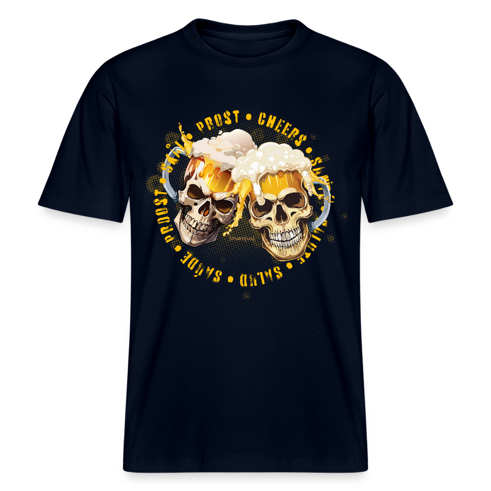 Unisex Bio-T-Shirt mit OKTOBERFEST SKULL BOY PRINT - Navy