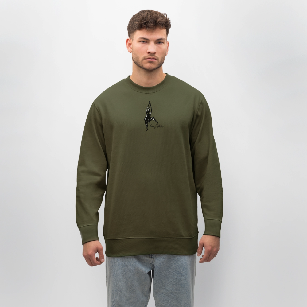 Unisex Bio-Sweatshirt mit TUSCHEMÄNNCHEN PRINT - Khaki