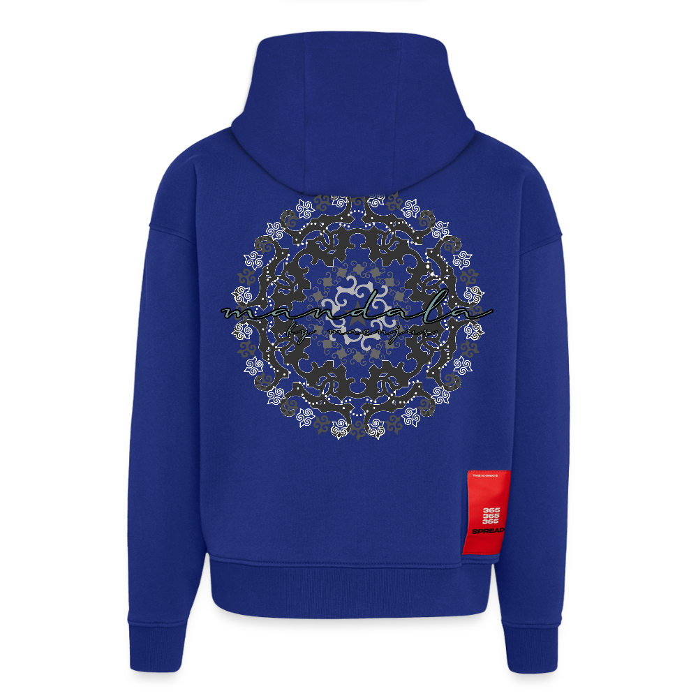 Heavyweight Oversized Organic Hoodie Made in EU mit Mandala Vibes Print - Iconic Blue