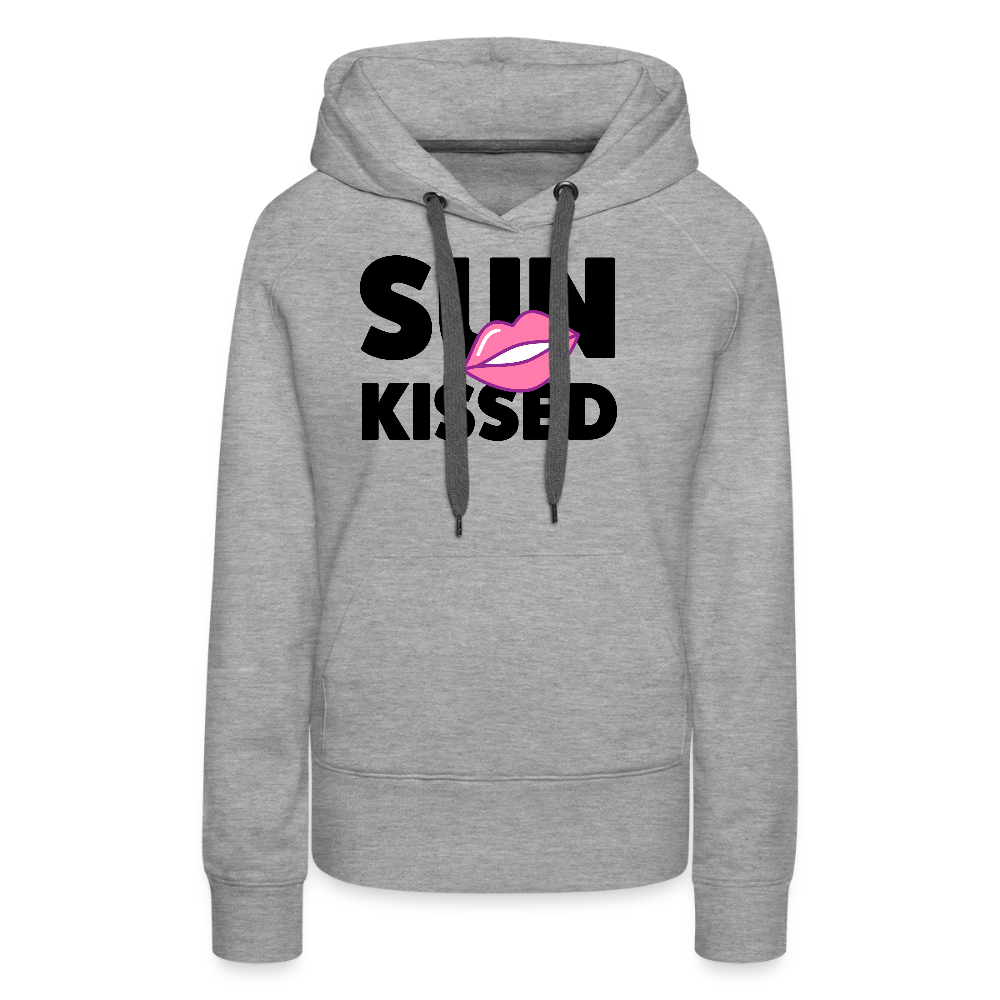 Frauen Premium Hoodie mit SUN KISSED PRINT - Grau meliert