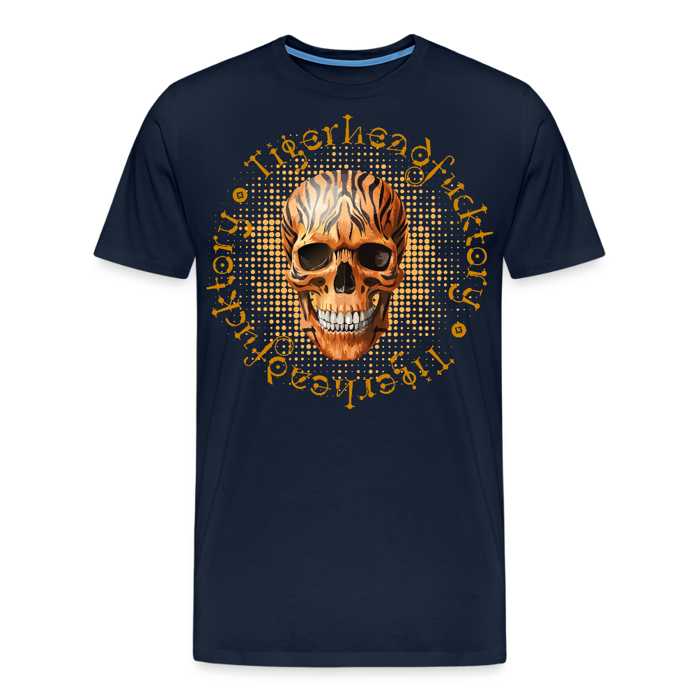Männer Premium T-Shirt mit TIGERHEAD SKULL PRINT - Navy