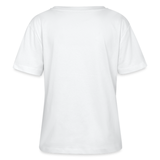 Frauen T-Shirt mit LÄD THE KUH FLY PRINT - Weiß