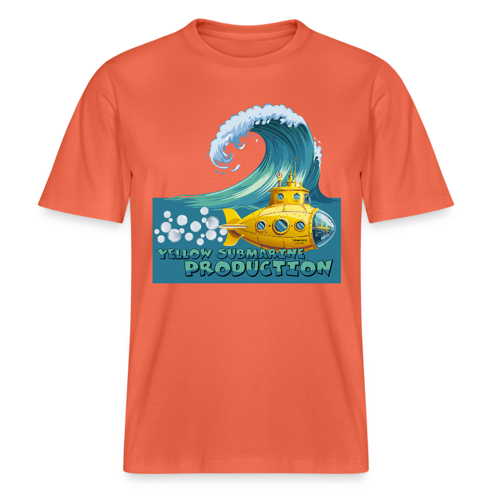 Unisex Bio-T-Shirt mit YELLOW SUBMARINE PRODUCTION PRINT - Hellrot