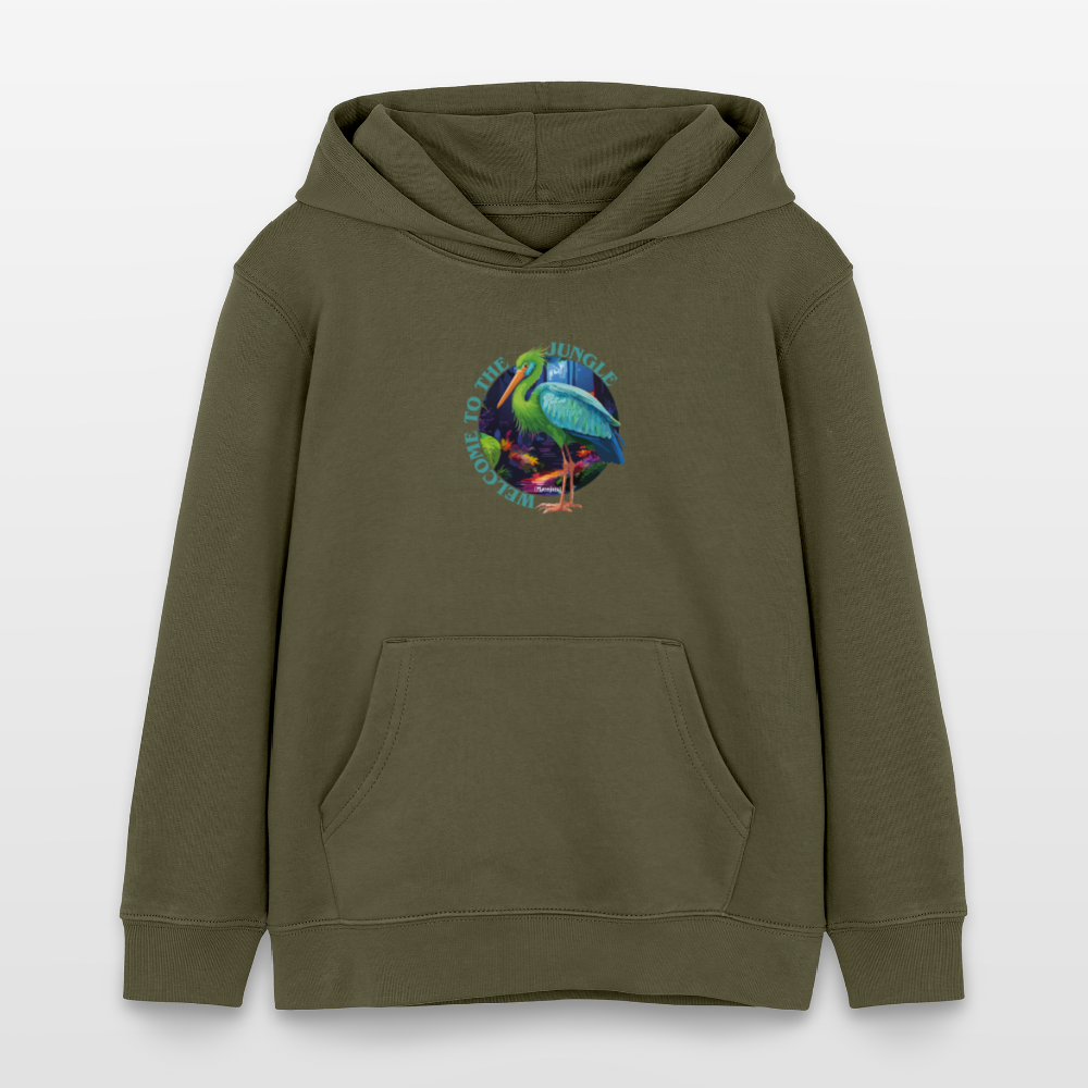 MNJS KIDS Bio-Hoodie mit WELCOME TO THE JUNGLE PRINT - Khaki