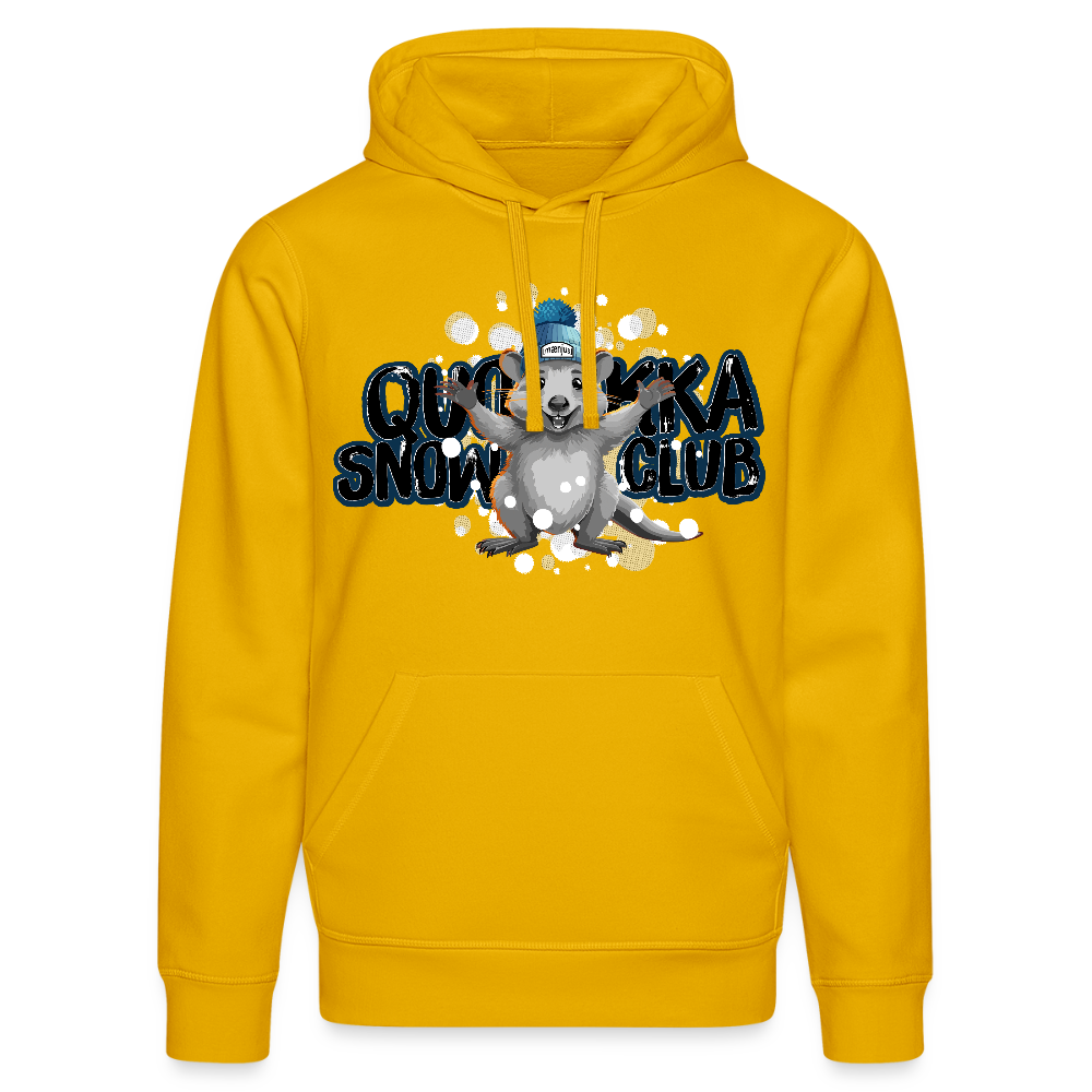 Unisex Bio-Hoodie mit QUOKKA SNOWCLUB PRINT - Spektralgelb