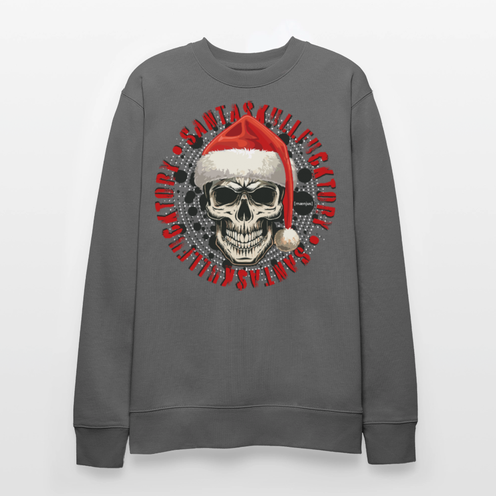 Unisex Bio-Sweatshirt mit SANTASKULL FUCKTORY PRINT - Anthrazit