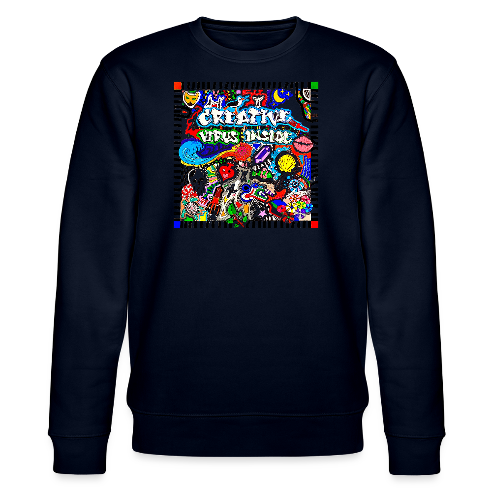 Unisex Bio-Sweatshirt mit CREATIVE VIRUS INSIDE PRINT - Navy