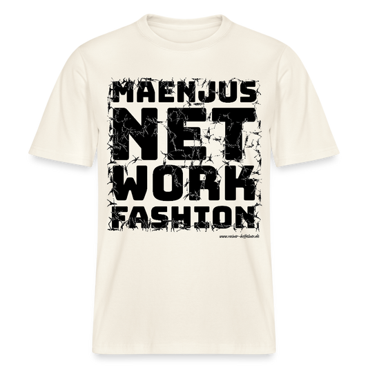 Unisex Bio-T-Shirt mit MAENJUS NETWORK FASHION PRINT - Naturweiß 