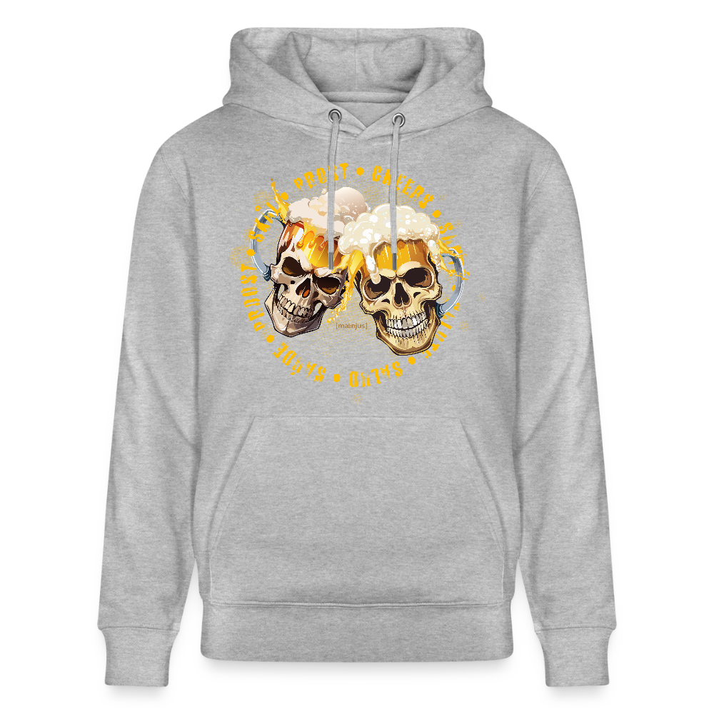 Unisex Bio-Hoodie mit OKTOBERFEST SKULL BOY PRINT - Grau meliert