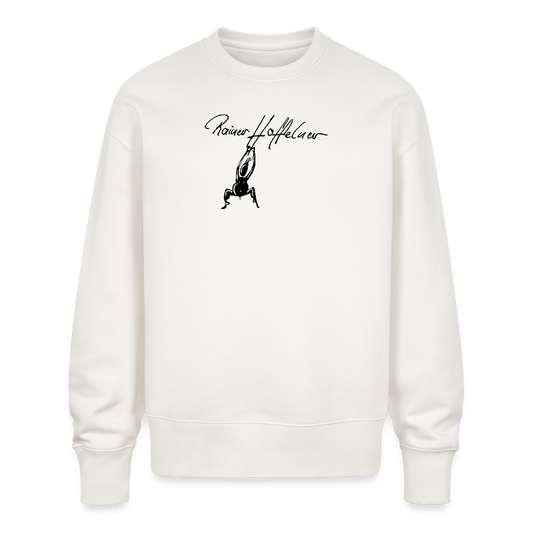 Unisex Oversize Bio Pullover mit TUSCHEMÄNNCHEN PRINT - OFF WHITE
