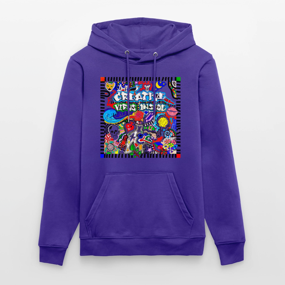 Unisex Bio-Hoodie mit CREATIVE VIRUS INSIDE PRINT - Purple Love 