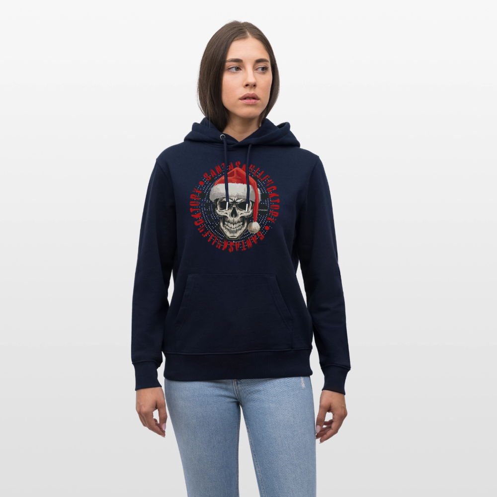 Unisex Bio-Hoodie mit SANTASKULL FUCKTORY PRINT - Navy