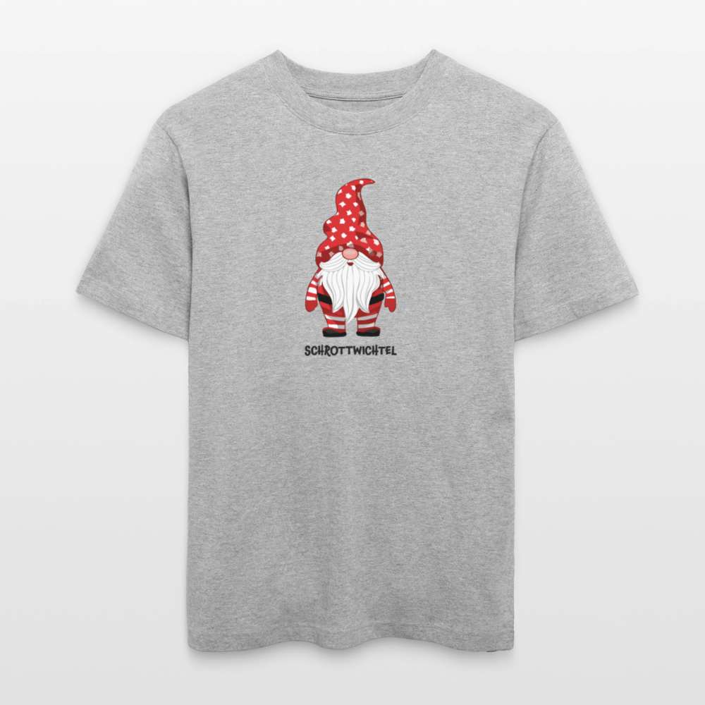 Unisex Bio-T-Shirt mit SCHROTTWICHTEL PRINT - Grau meliert