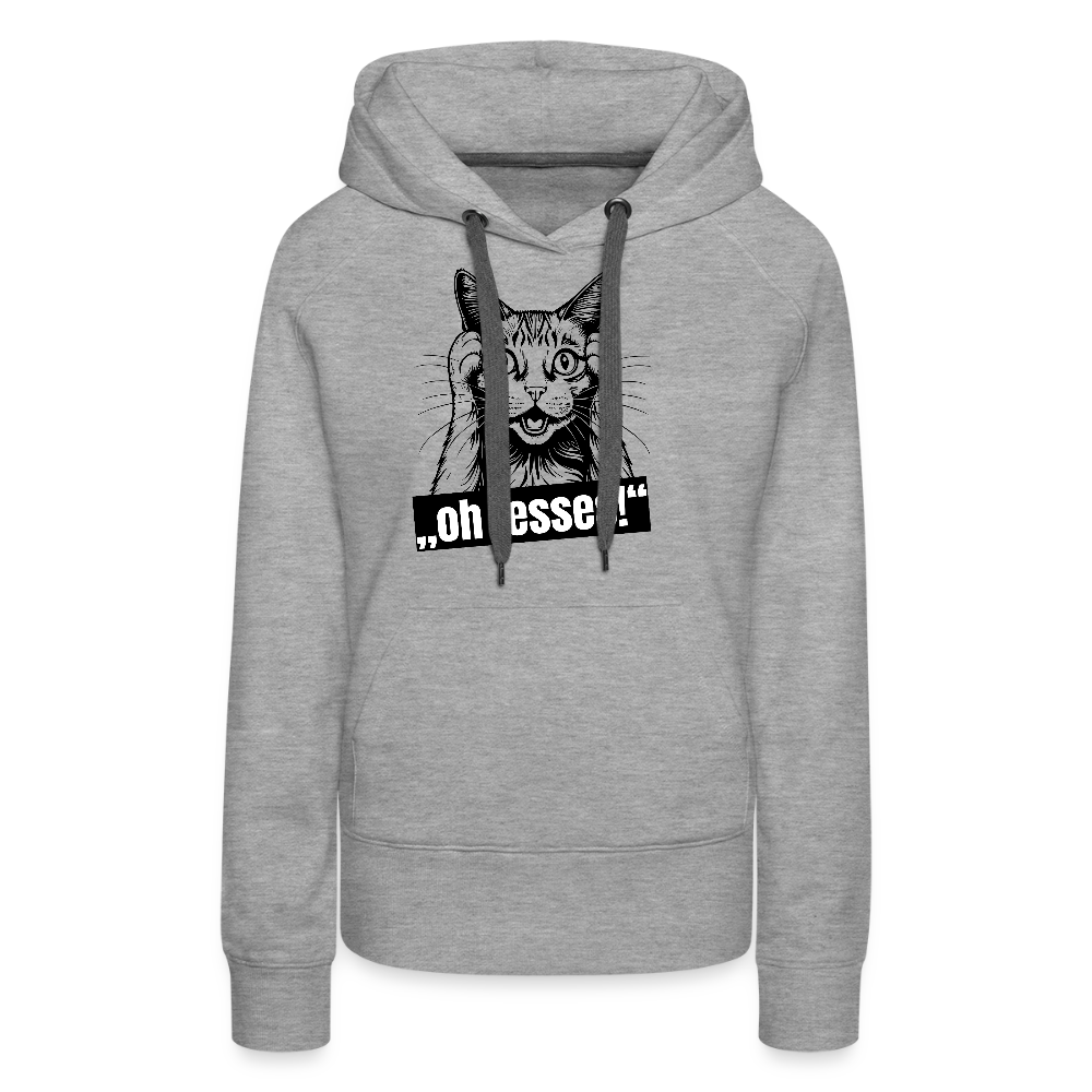 Frauen Premium Hoodie mit OH JESSES PRINT - Grau meliert