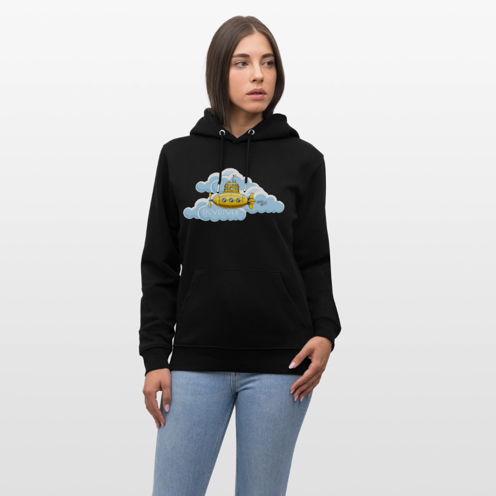 Unisex Bio-Hoodie mit SKYDIVER PRINT - Schwarz