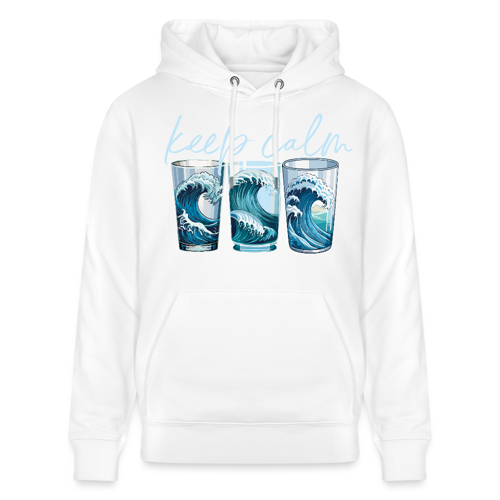 Unisex Bio-Hoodie mit KEEP CALM PRINT - Weiß