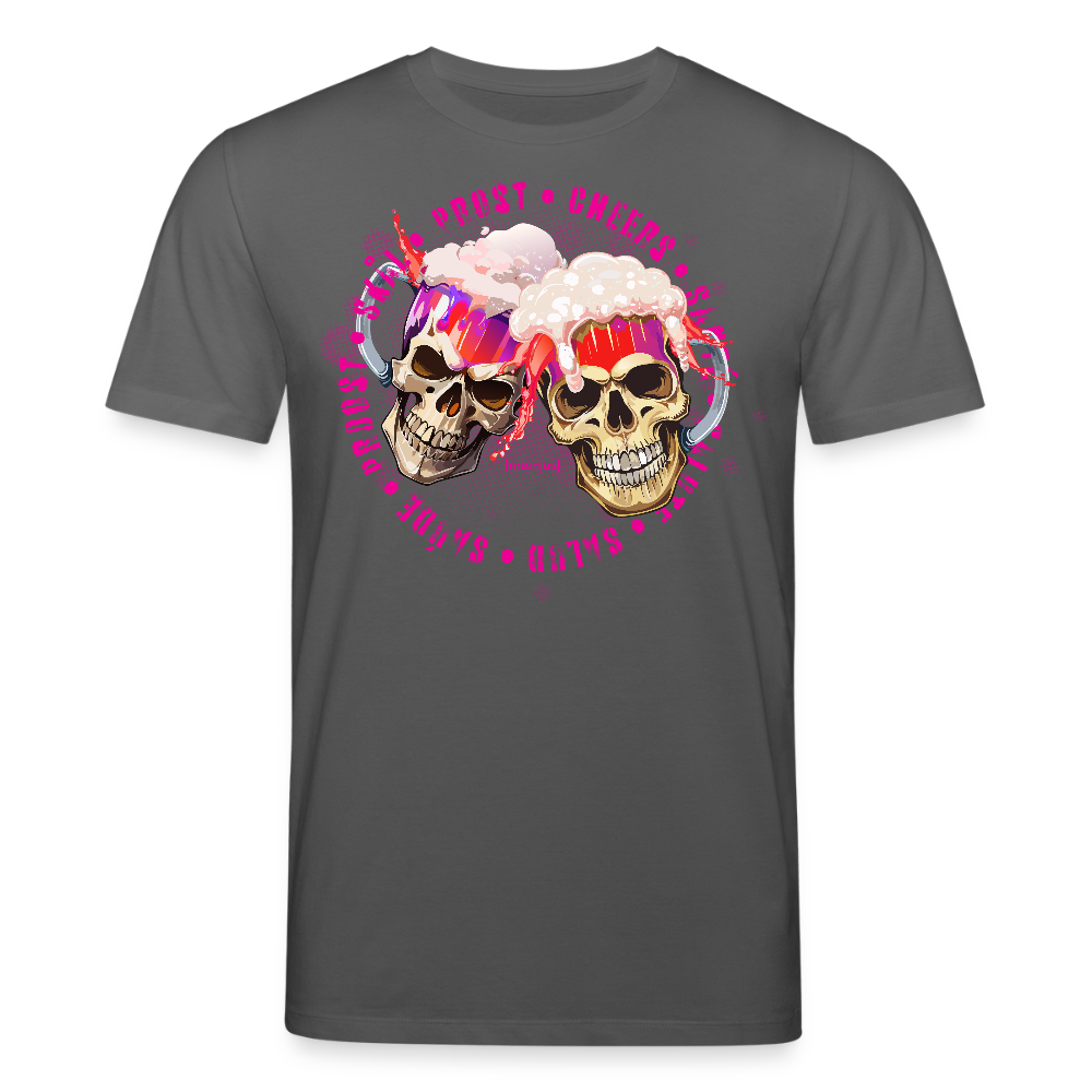 Unisex Bio-T-Shirt mit OKTOBERFEST SKULL GIRL PRINT - Anthrazit