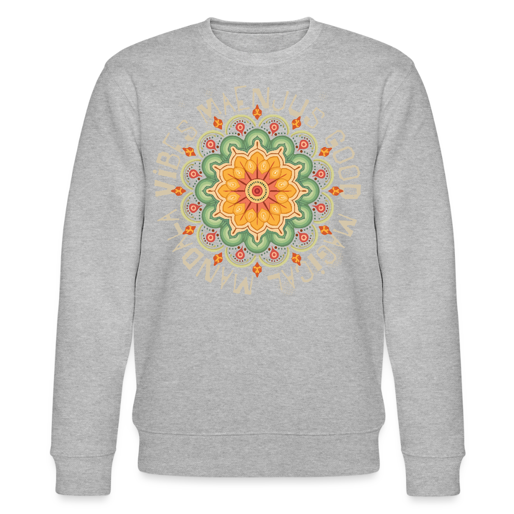 Unisex Bio-Sweatshirt mit MANDALA VIBES PRINT - Grau meliert
