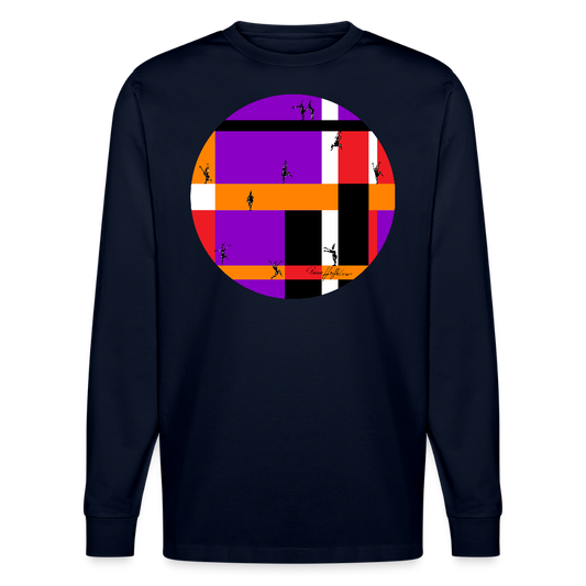 Unisex Bio-Langarmshirt mit DYNAMIC FIELDS PRINT - Navy