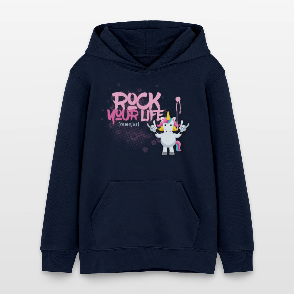 Teens Bio-Hoodie mit ROCK YOUR LIFE PRINT - Navy