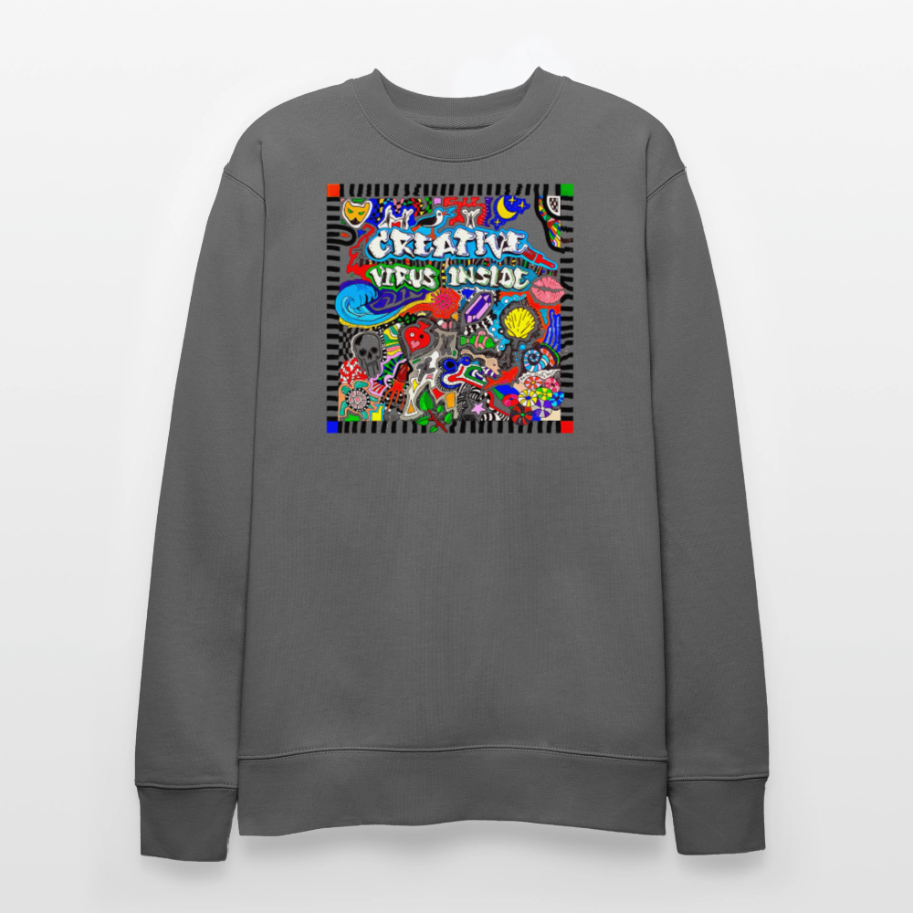 Unisex Bio-Sweatshirt mit CREATIVE VIRUS INSIDE PRINT - Anthrazit