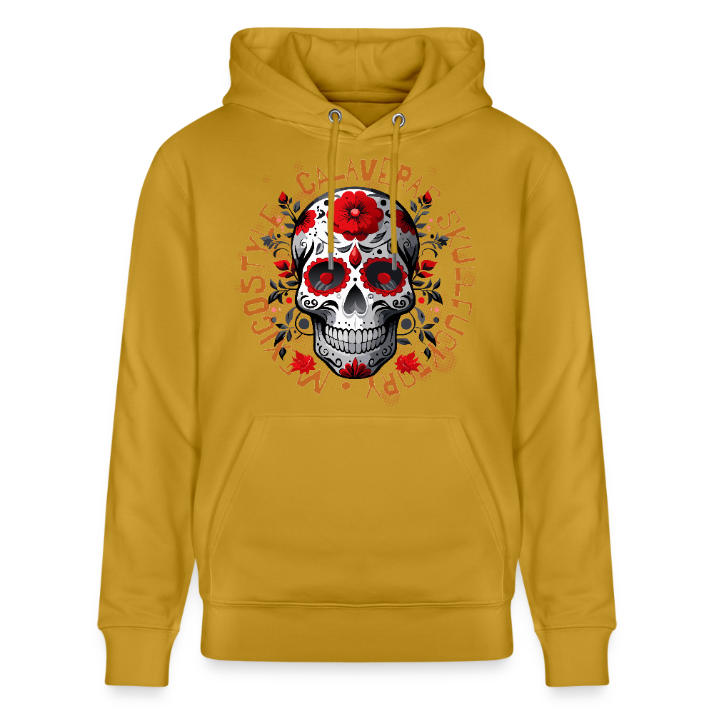 Unisex Hoodie mit CALAVERAS SKULL PRINT - Ocker