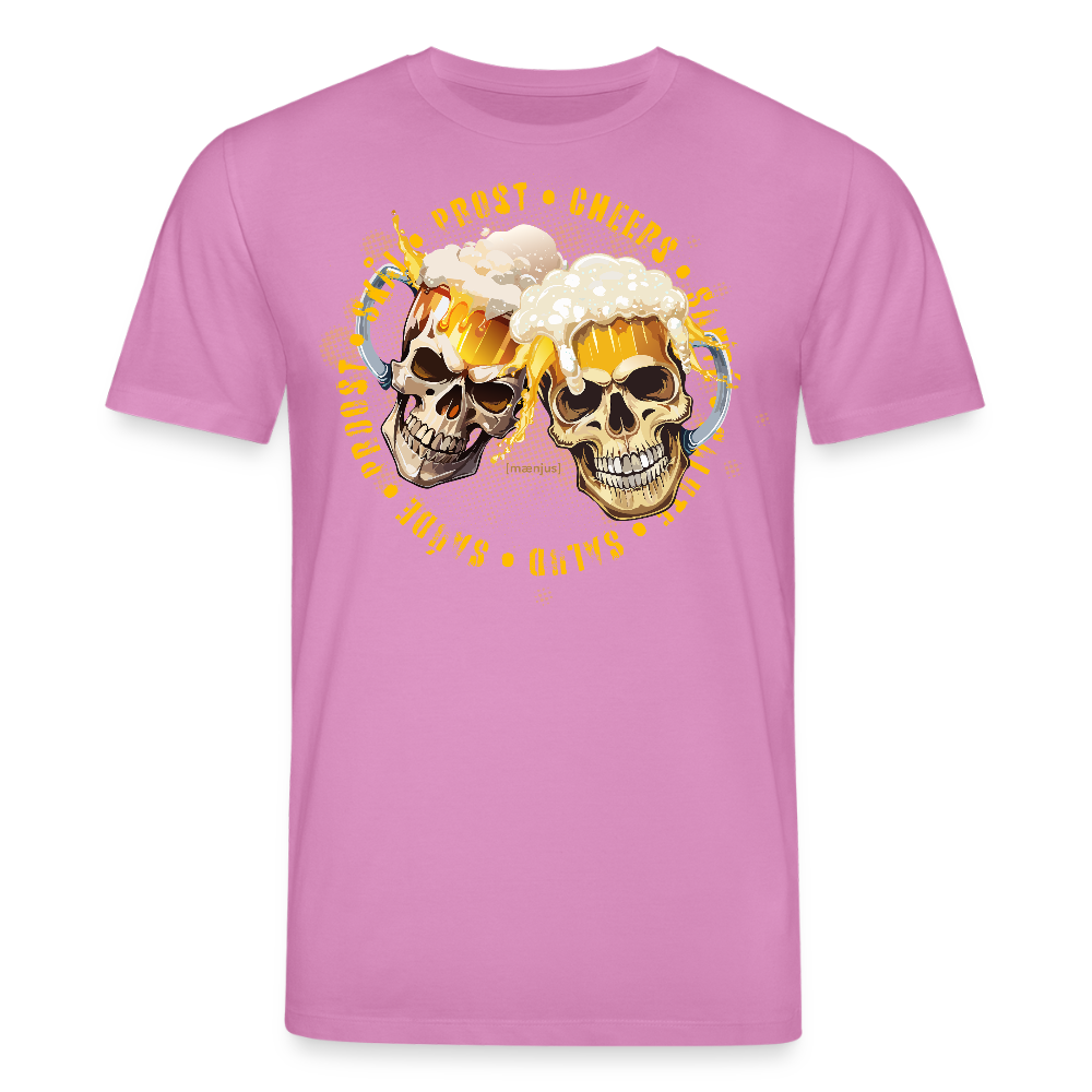 Unisex Bio-T-Shirt mit OKTOBERFEST SKULL BOY PRINT - Pink