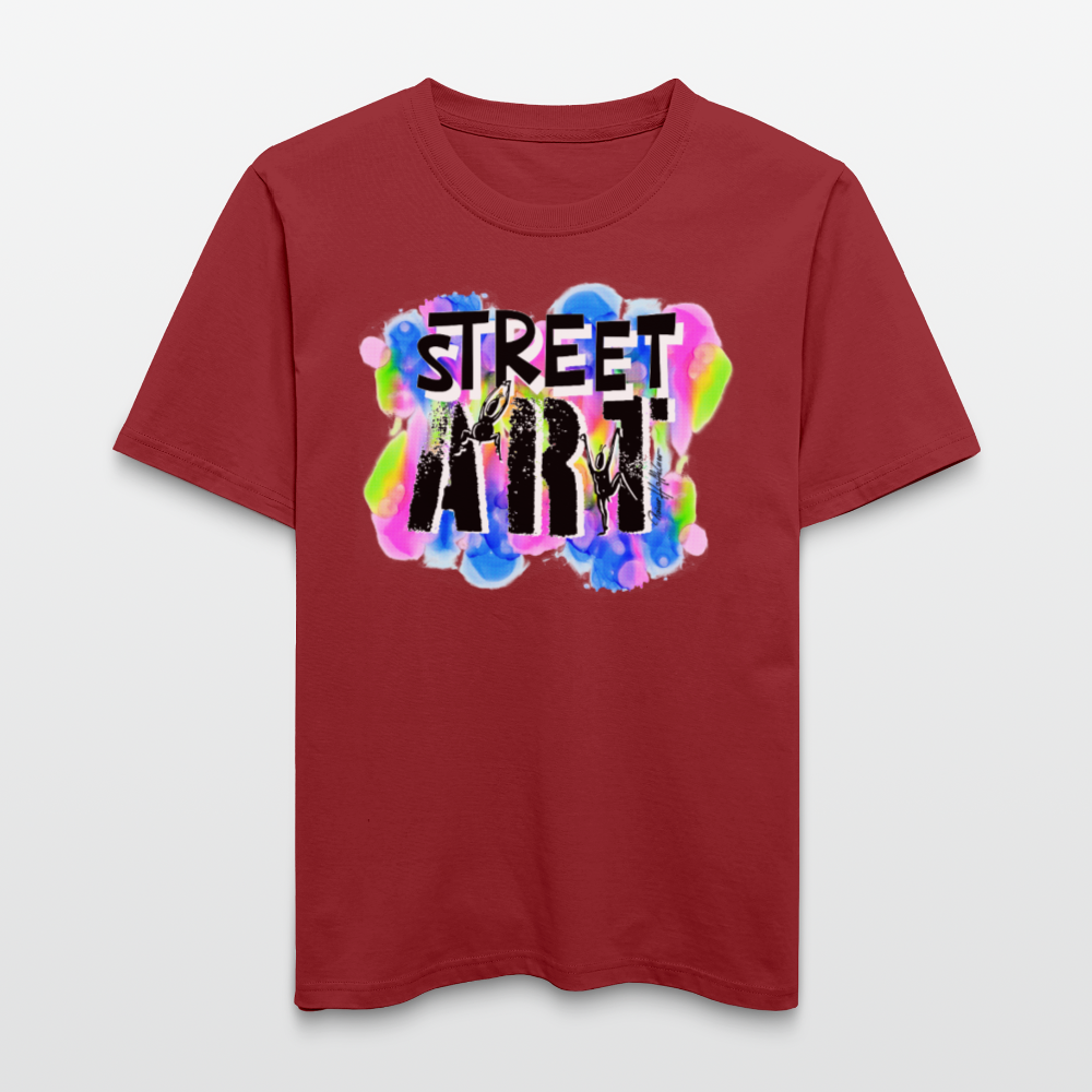 Unisex Bio-T-Shirt mit STREET ART PRINT - Erdrot