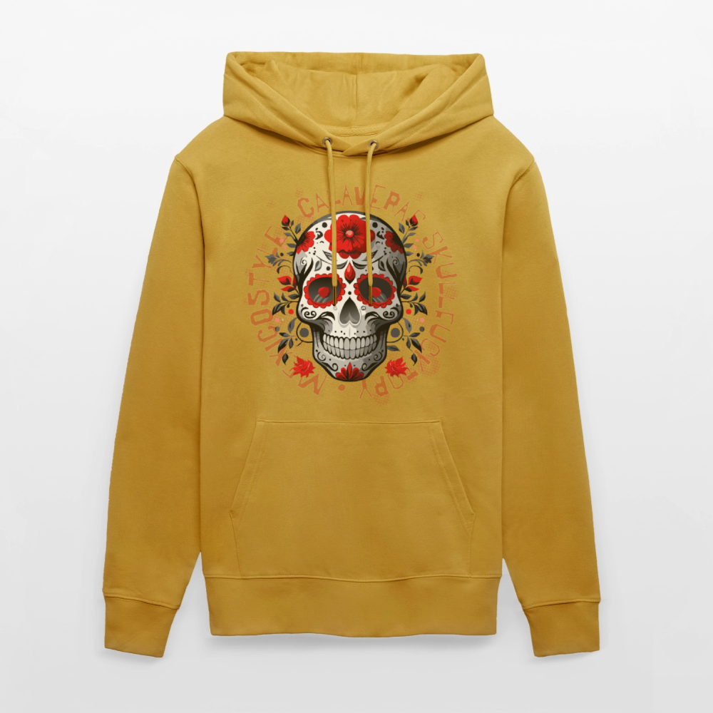 Unisex Hoodie mit CALAVERAS SKULL PRINT - Ocker