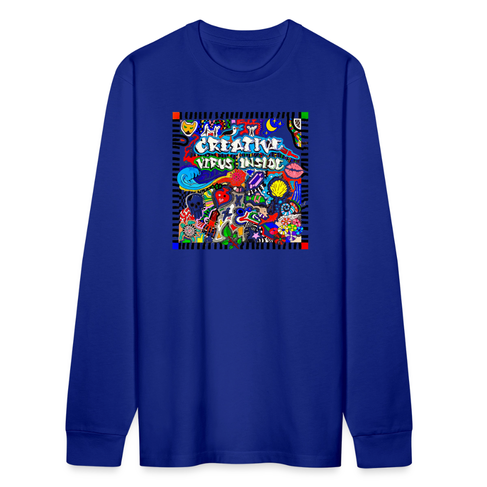 Unisex Bio-Langarmshirt mit CREATIVE VIRUS INSIDE PRINT - Königsblau