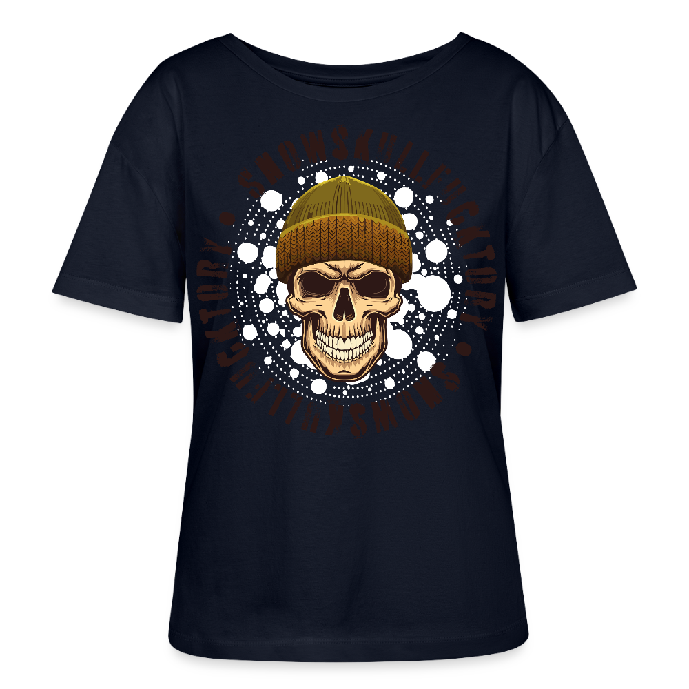 Frauen T-Shirt mit SNOWSKULL PRINT - Navy