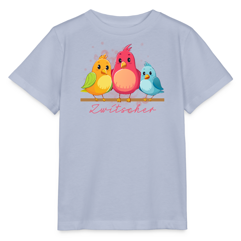 Kinder T-Shirt MINI mit Zwitschergäng Print - Lavendel-Violett