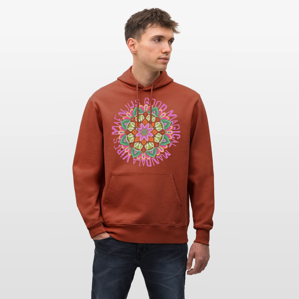 Unisex Bio-Hoodie mit MANDALA VIBES PRINT - Terrakotta