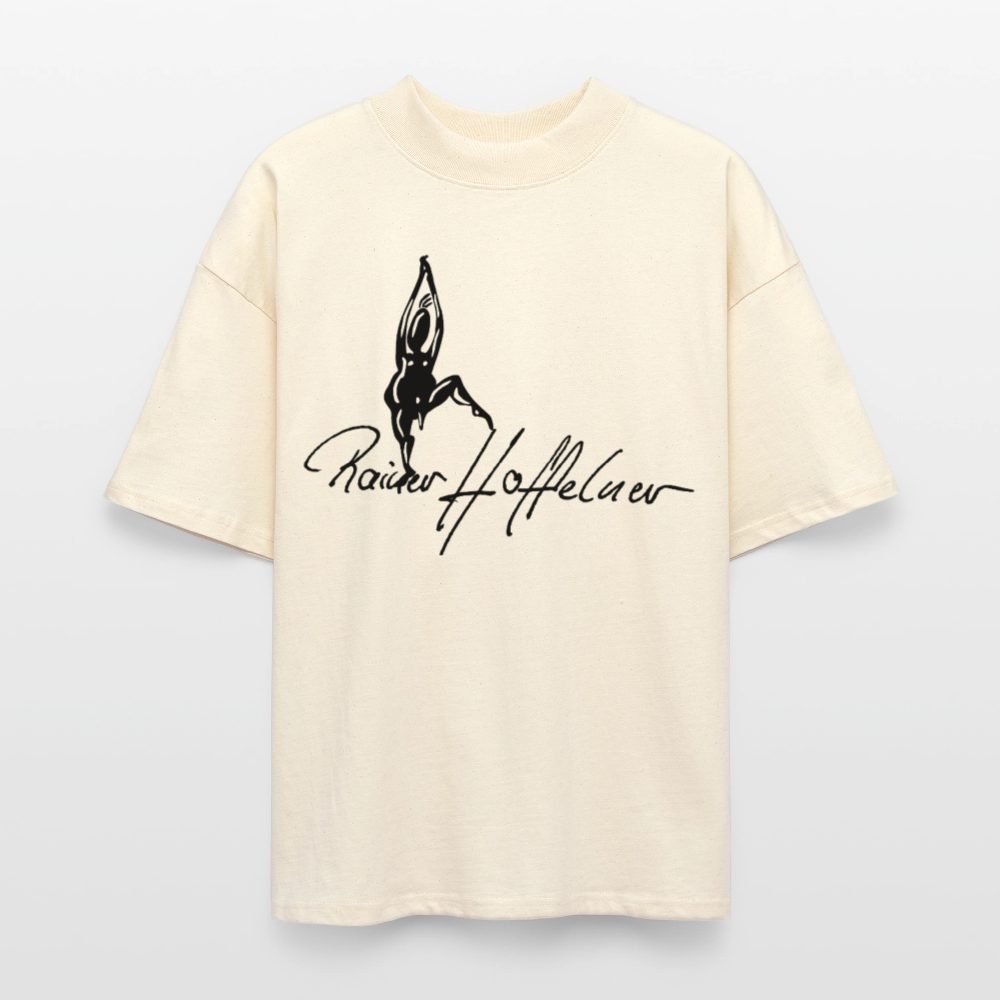 Oversized Unisex T-Shirt mit TUSCHEMÄNNCHEN PRINT - Weißgrau