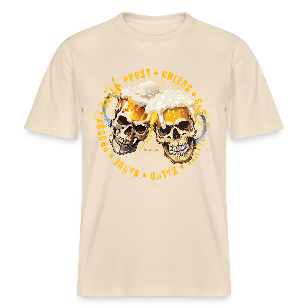 Unisex Bio-T-Shirt mit OKTOBERFEST SKULL BOY PRINT - Weißgrau