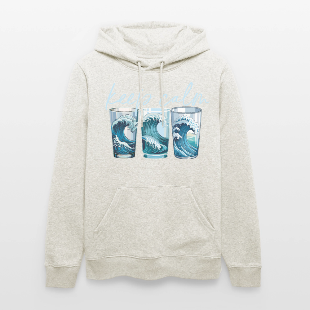 Unisex Bio-Hoodie mit KEEP CALM PRINT - Beige meliert