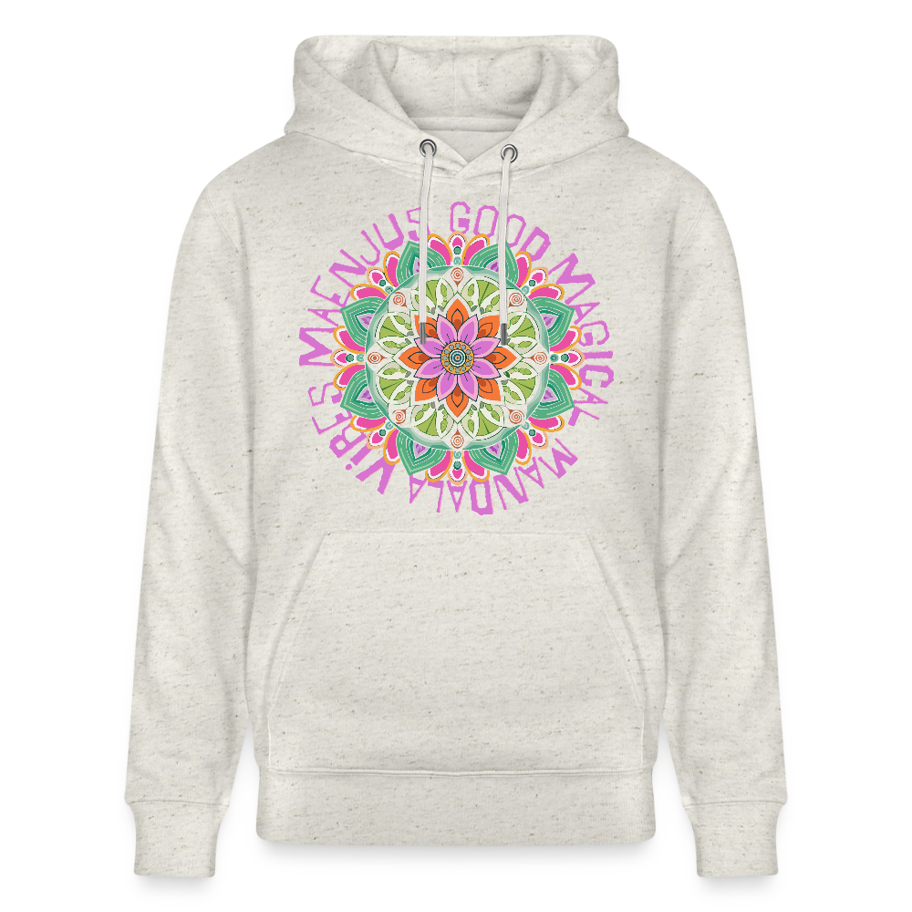 Unisex Bio-Hoodie mit MANDALA VIBES PRINT - Beige meliert
