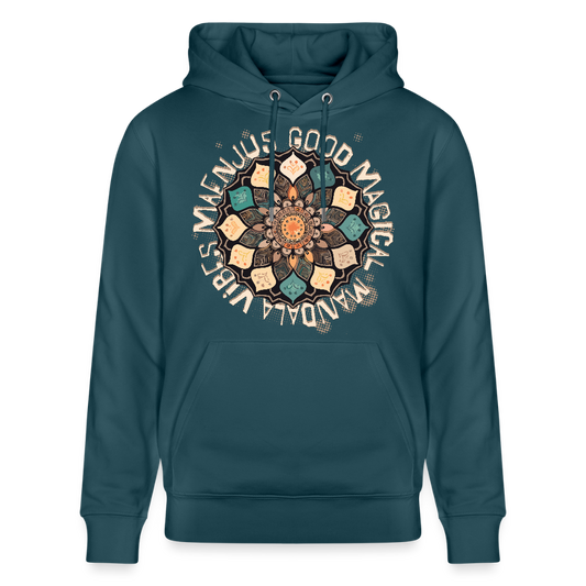 Unisex Bio-Hoodie mit MANDALA VIBES PRINT - Dunkles Petrol