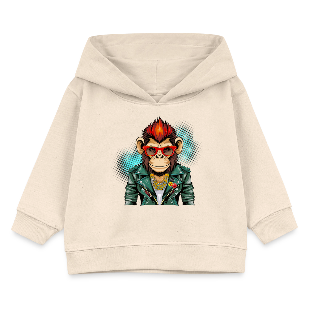 MNJS KIDS Bio Hoodie mit MONKEY PRINT - Weißgrau