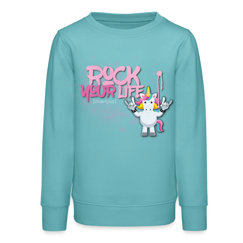 MNJS TEENS Bio Sweatshirt mit ROCK YOUR LIFE PRINT - Pastelltürkis