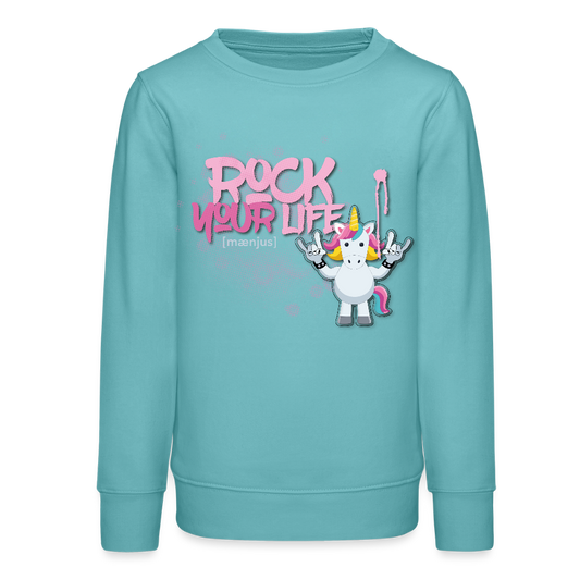 MNJS TEENS Bio Sweatshirt mit ROCK YOUR LIFE PRINT - Pastelltürkis