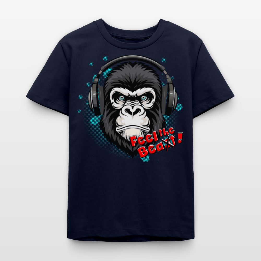 MNJS TEENS Bio T-Shirt mit FEEL THE BEA(S)T PRINT - Navy