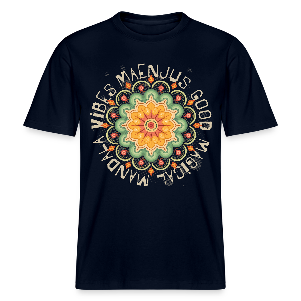 Unisex Bio-T-Shirt mit MANDALA VIBES PRINT - Navy
