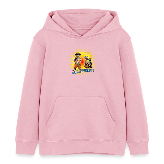 MNJS KIDS Bio-Hoodie mit BE DIFFERENT PRINT - Hellrosa