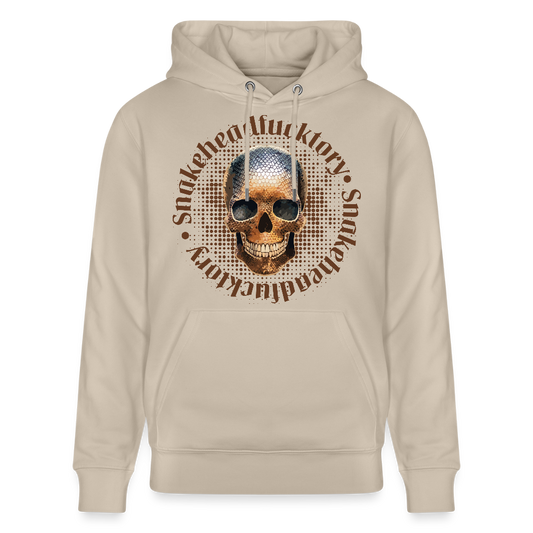 Unisex Hoodie mit SNAKEHEAD SKULL PRINT - Beige