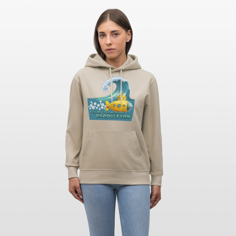 Unisex Bio-Hoodie mit YELLOW SUBMARINE PRODUCTION PRINT - Beige